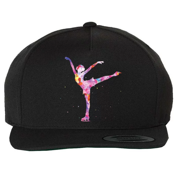 Beautiful Figure Skater Girl Gift Idea Figure Ice Skating Wool Snapback Cap