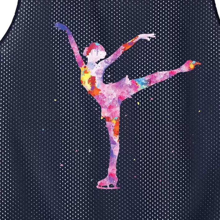 Beautiful Figure Skater Girl Gift Idea Figure Ice Skating Mesh Reversible Basketball Jersey Tank