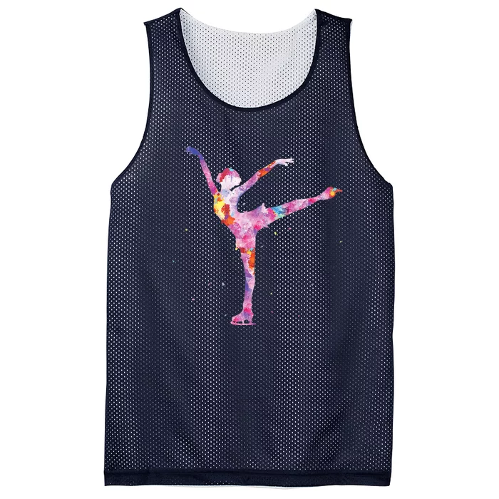 Beautiful Figure Skater Girl Gift Idea Figure Ice Skating Mesh Reversible Basketball Jersey Tank