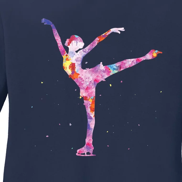 Beautiful Figure Skater Girl Gift Idea Figure Ice Skating Ladies Long Sleeve Shirt