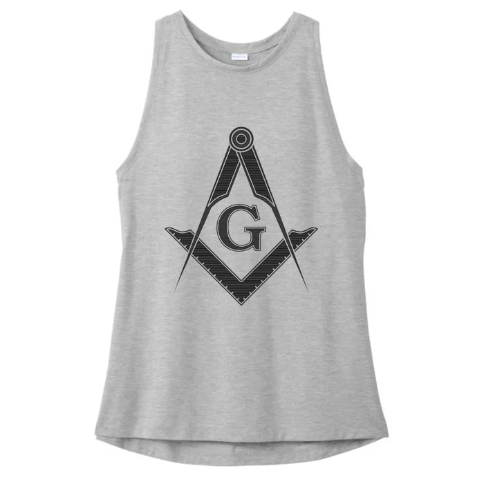 Black Freemason Square And Compass Master Mason Ladies Tri-Blend Wicking Tank