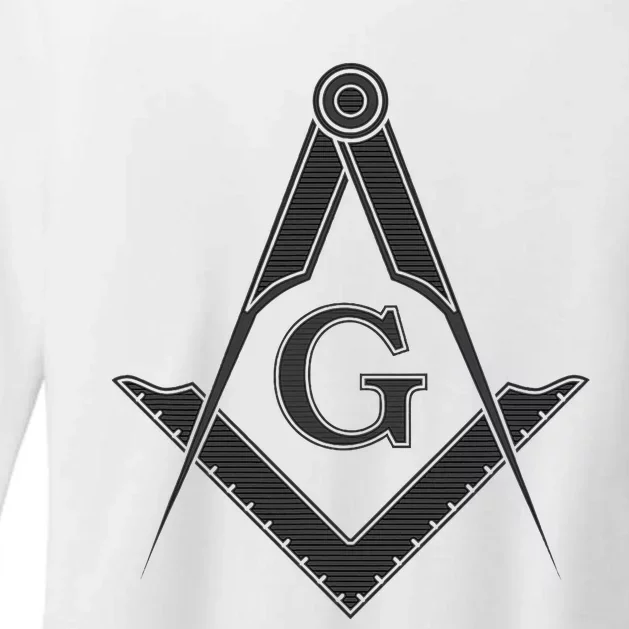 Black Freemason Square And Compass Master Mason Womens CVC Long Sleeve Shirt