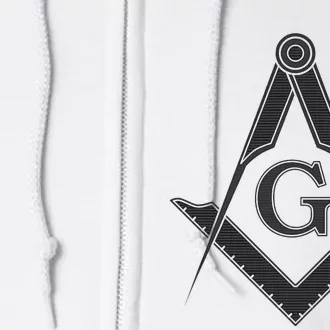 Black Freemason Square And Compass Master Mason Full Zip Hoodie