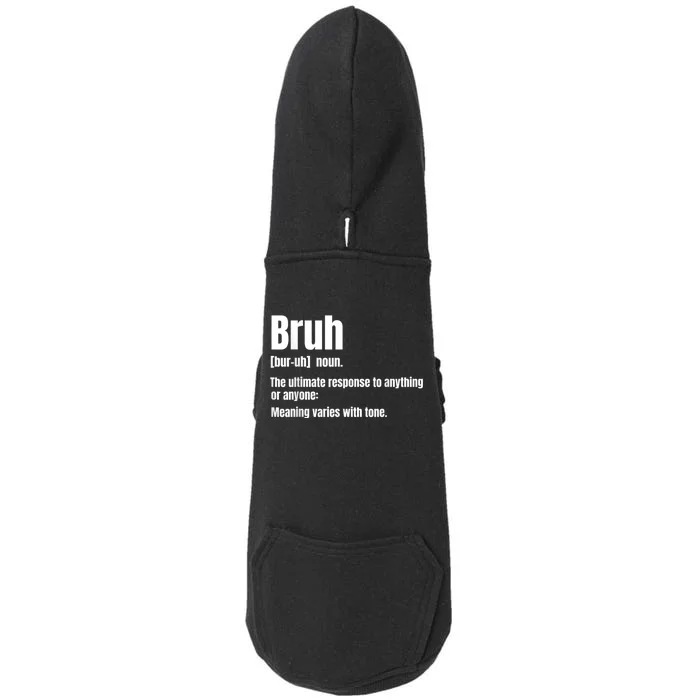 Bruh Funny Saying Sarcastic Novelty Letter Graphic Casual Doggie 3-End Fleece Hoodie