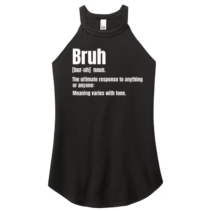 Bruh Funny Saying Sarcastic Novelty Letter Graphic Casual Women’s Perfect Tri Rocker Tank