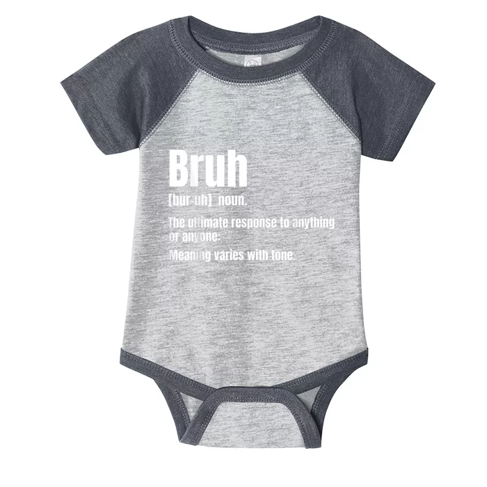 Bruh Funny Saying Sarcastic Novelty Letter Graphic Casual Infant Baby Jersey Bodysuit