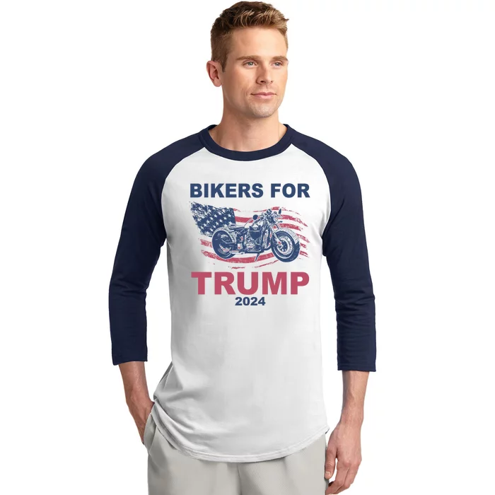 Bikers For Trump 2024 United States Baseball Sleeve Shirt