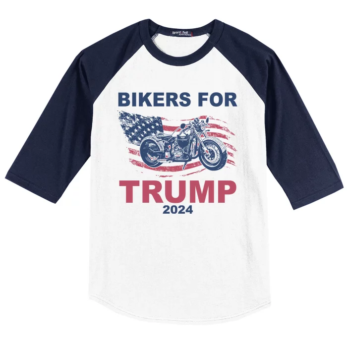 Bikers For Trump 2024 United States Baseball Sleeve Shirt