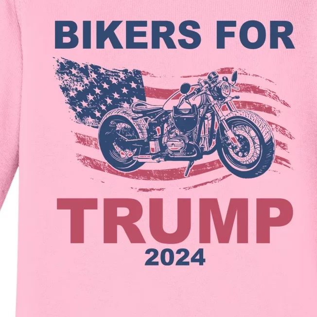 Bikers For Trump 2024 United States Baby Long Sleeve Bodysuit