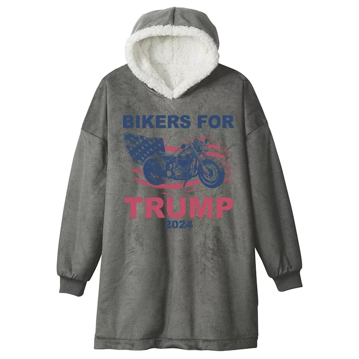 Bikers For Trump 2024 United States Hooded Wearable Blanket