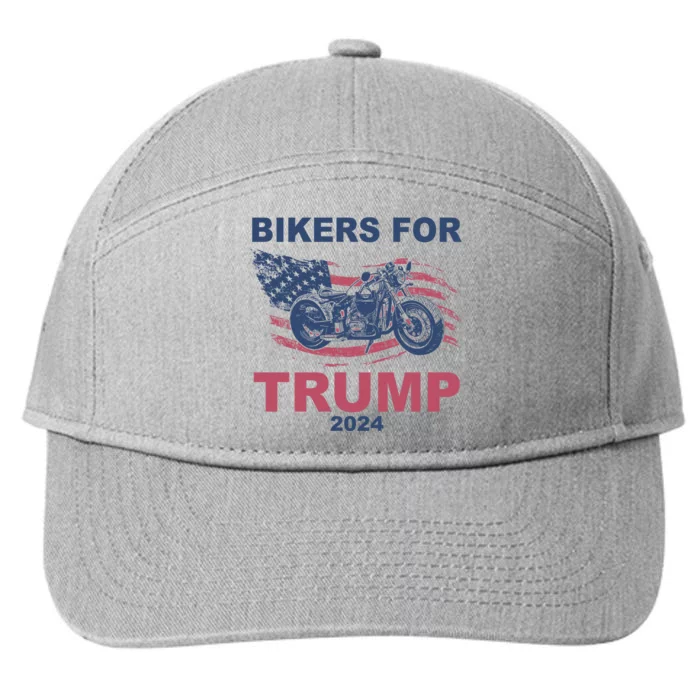 Bikers For Trump 2024 United States 7-Panel Snapback Hat