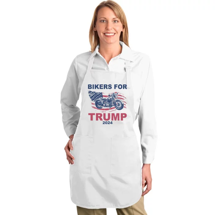 Bikers For Trump 2024 United States Full-Length Apron With Pocket