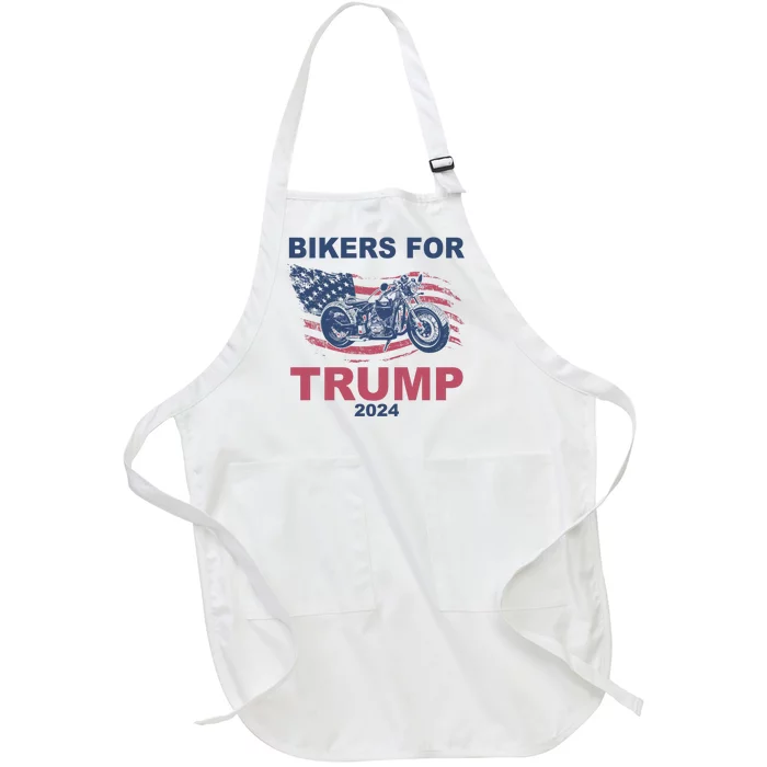 Bikers For Trump 2024 United States Full-Length Apron With Pocket