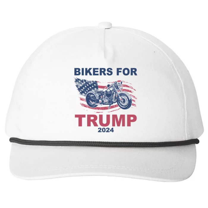 Bikers For Trump 2024 United States Snapback Five-Panel Rope Hat