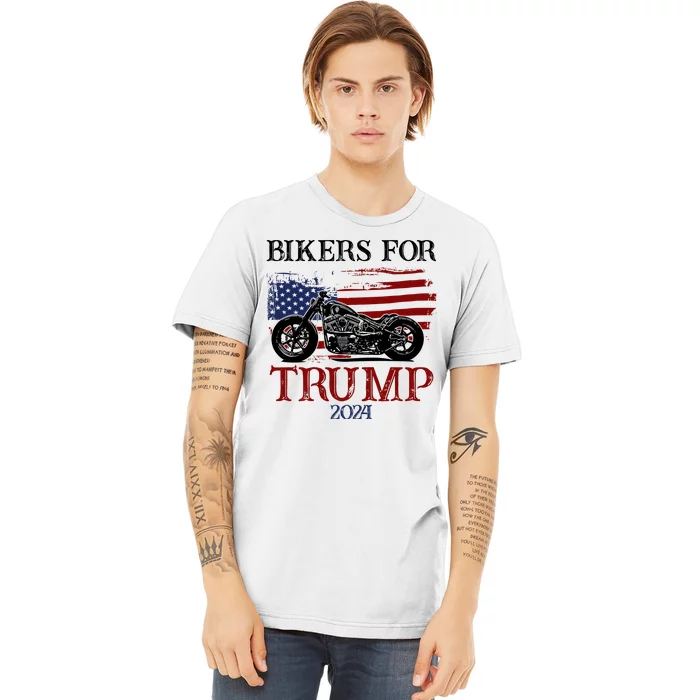 Bikers For Trump 2024 American Flag Vintage Premium T-Shirt