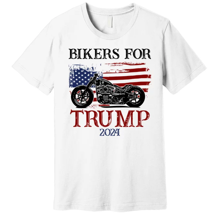 Bikers For Trump 2024 American Flag Vintage Premium T-Shirt