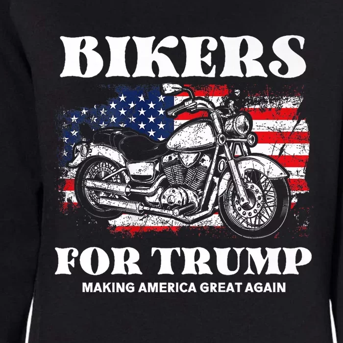 Biker For Trump 2024 Making America Great Again Womens California Wash Sweatshirt