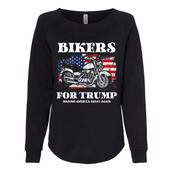 Biker For Trump 2024 Making America Great Again Womens California Wash Sweatshirt