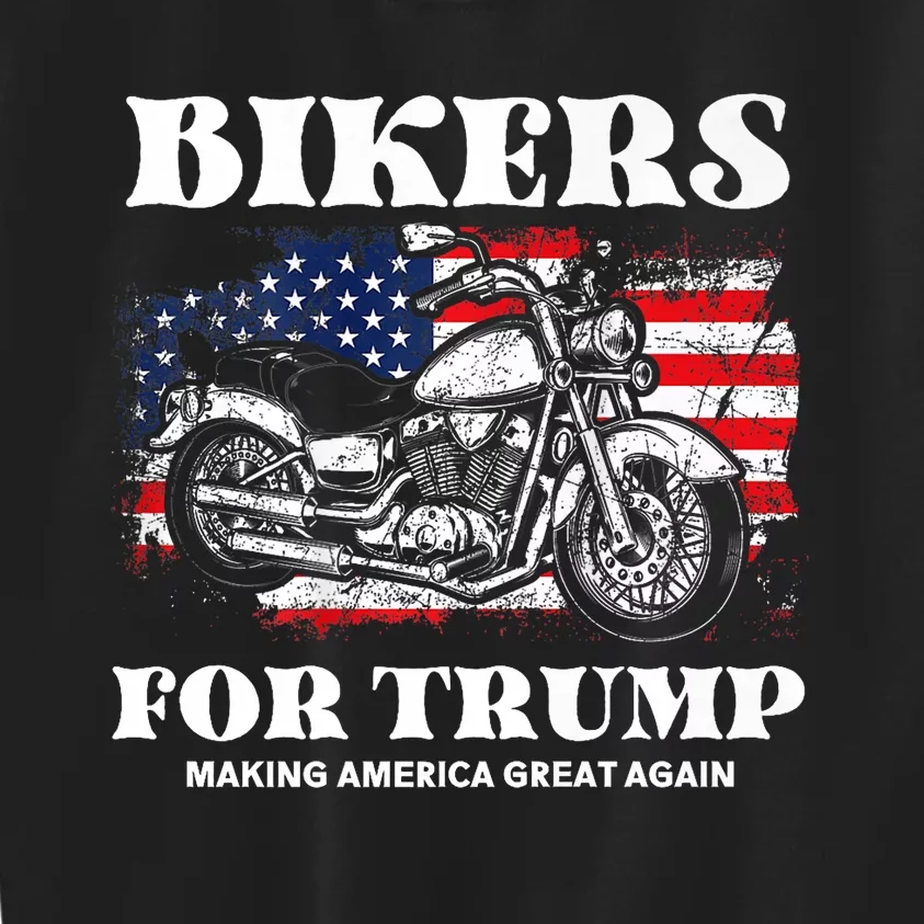 Biker For Trump 2024 Making America Great Again Kids Sweatshirt