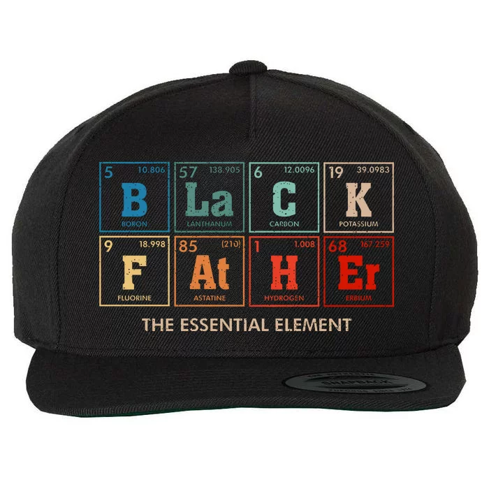 Black Father The Essential Element Best Dad Ever Wool Snapback Cap