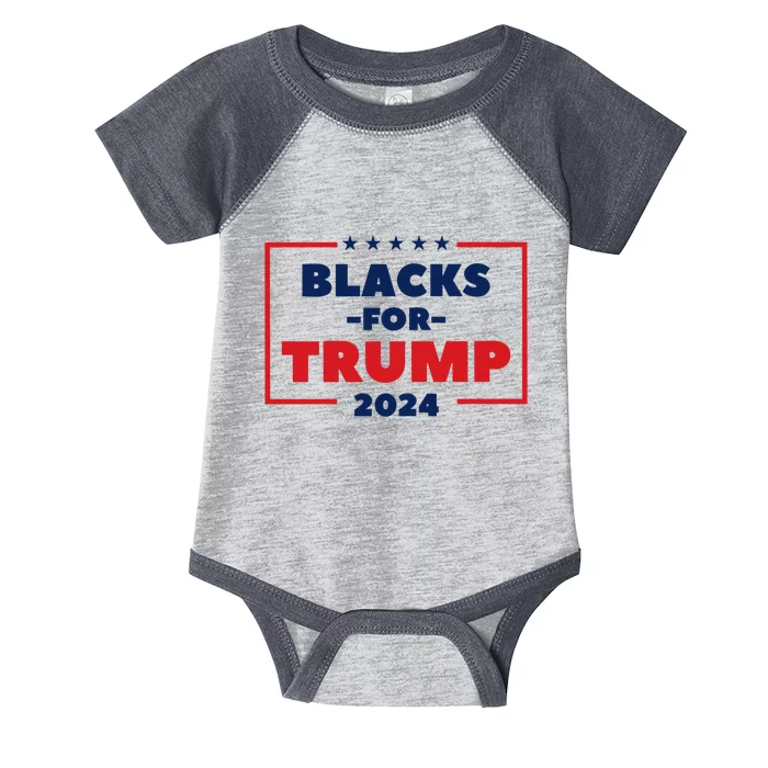 Blacks For Trump 2024 Infant Baby Jersey Bodysuit