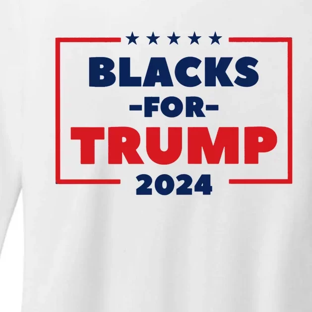 Blacks For Trump 2024 Womens CVC Long Sleeve Shirt