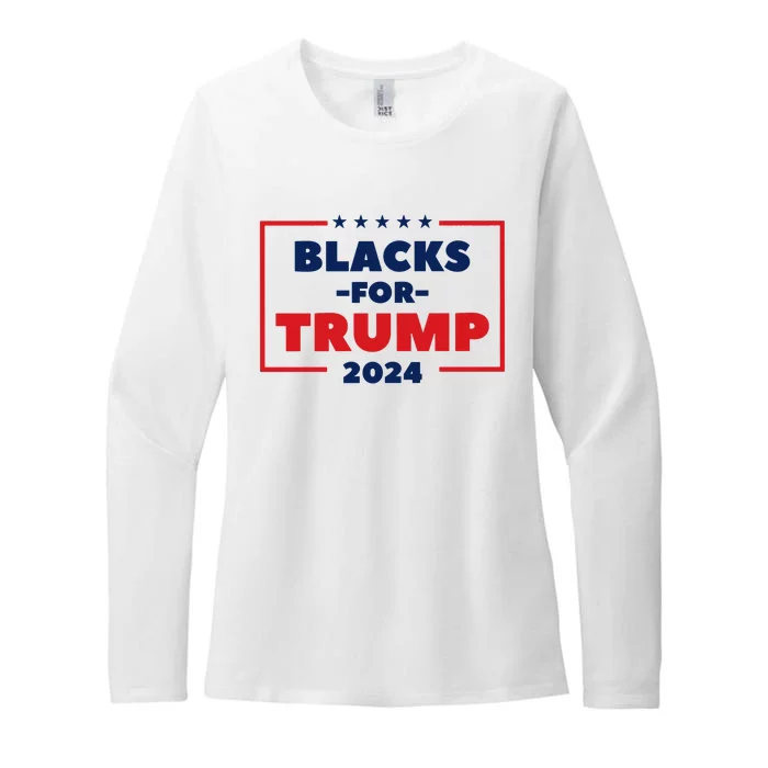 Blacks For Trump 2024 Womens CVC Long Sleeve Shirt