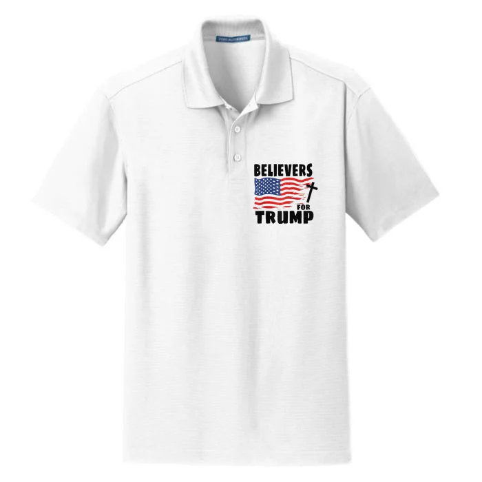 Believers For Trump Christians For Trump 2024 Raglan Dry Zone Grid Performance Polo