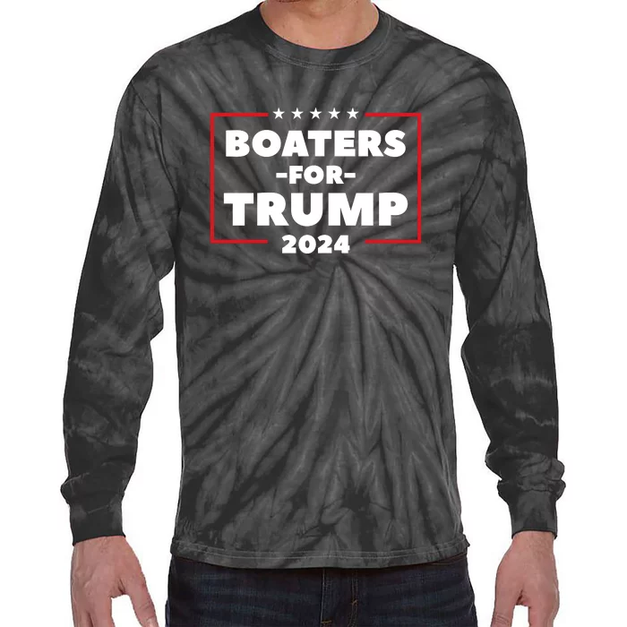 Boaters For Trump 2024 Tie-Dye Long Sleeve Shirt