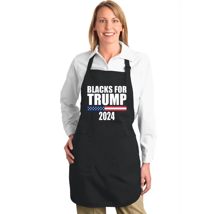 Blacks For Trump 2024 Presidential Election Republican Full-Length Apron With Pocket