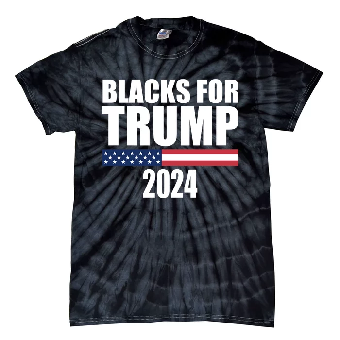 Blacks For Trump 2024 Presidential Election Republican Tie-Dye T-Shirt