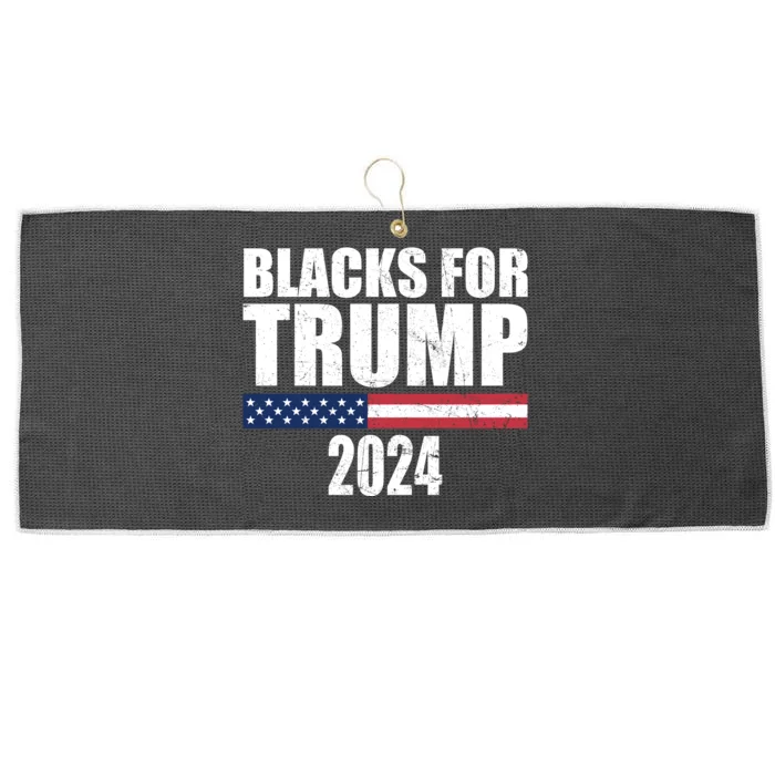 Blacks For Trump 2024 Presidential Election Republican Large Microfiber Waffle Golf Towel