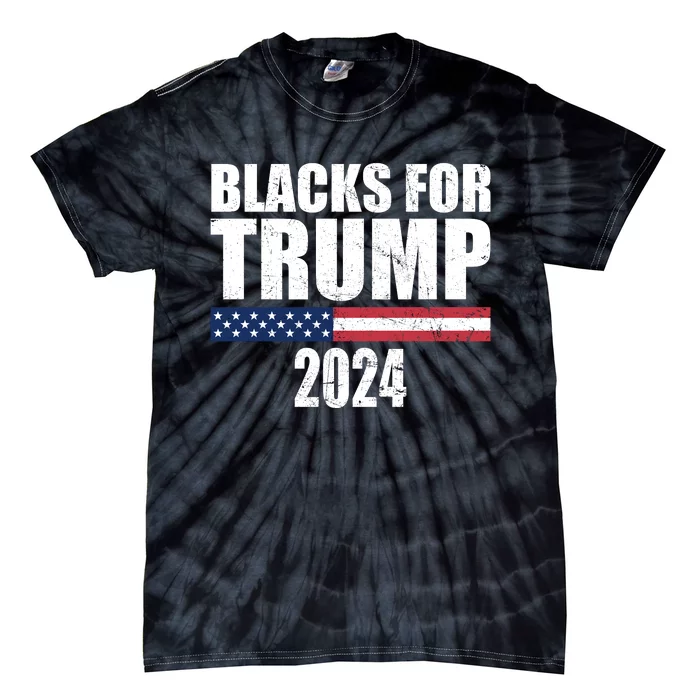 Blacks For Trump 2024 Presidential Election Republican Tie-Dye T-Shirt