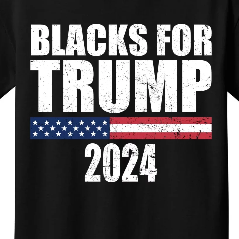 Blacks For Trump 2024 Presidential Election Republican Kids T-Shirt