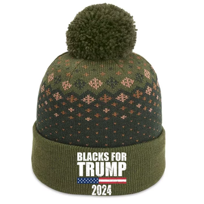 Blacks For Trump 2024 Presidential Election Republican The Baniff Cuffed Pom Beanie