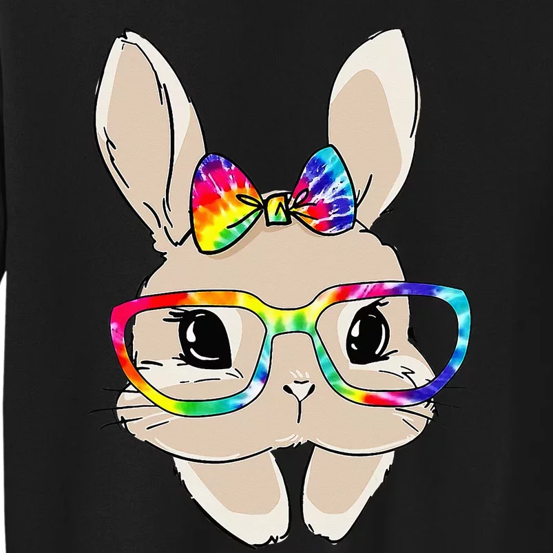 Bunny Face Tie Dye Glasses happy Easter Day Sweatshirt