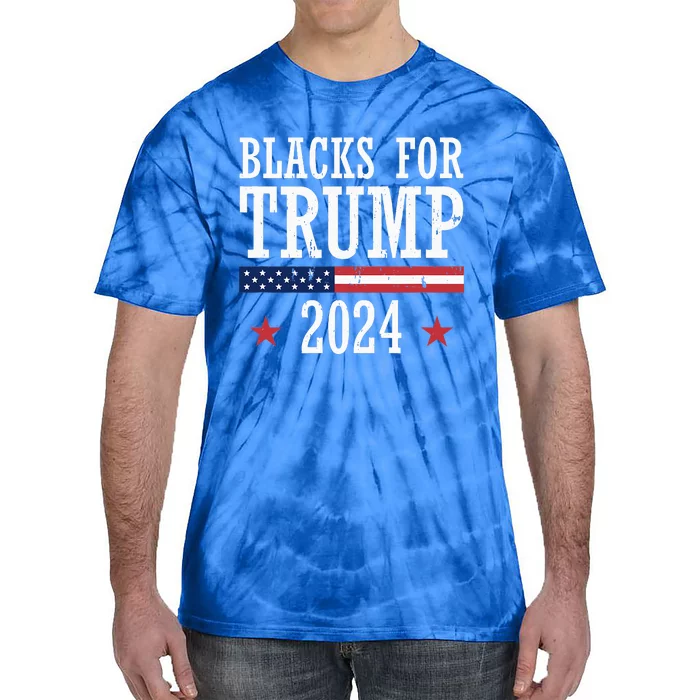 Blacks For Trump 2024 Presidential Election Republican Tie-Dye T-Shirt