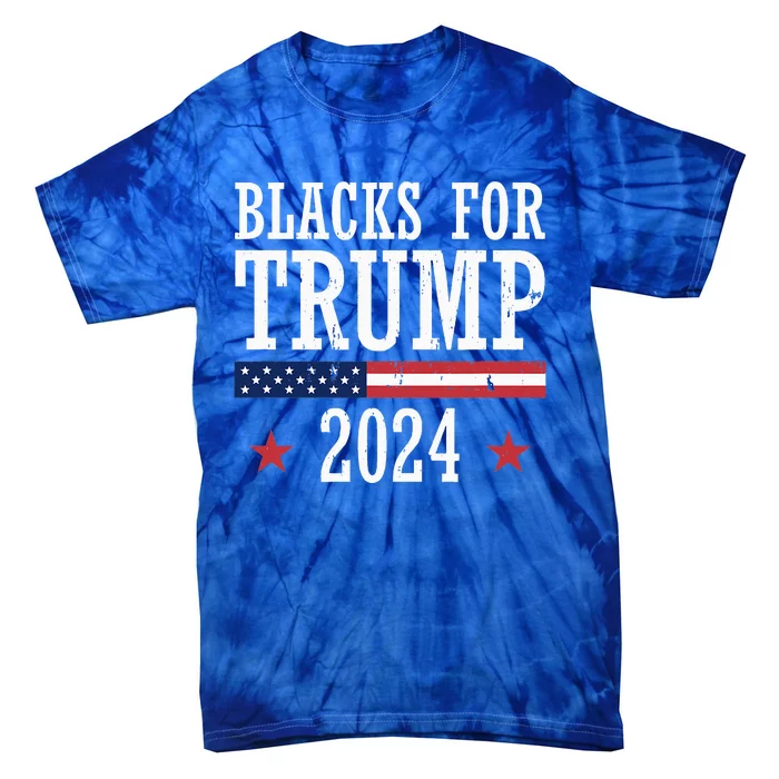 Blacks For Trump 2024 Presidential Election Republican Tie-Dye T-Shirt