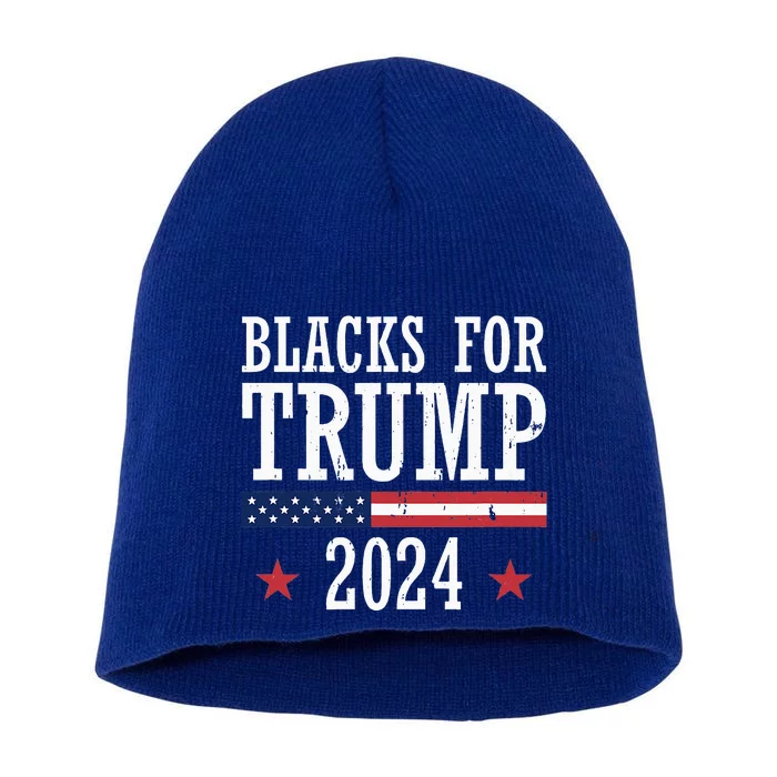 Blacks For Trump 2024 Presidential Election Republican Short Acrylic Beanie