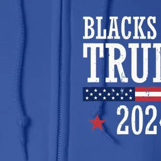 Blacks For Trump 2024 Presidential Election Republican Full Zip Hoodie