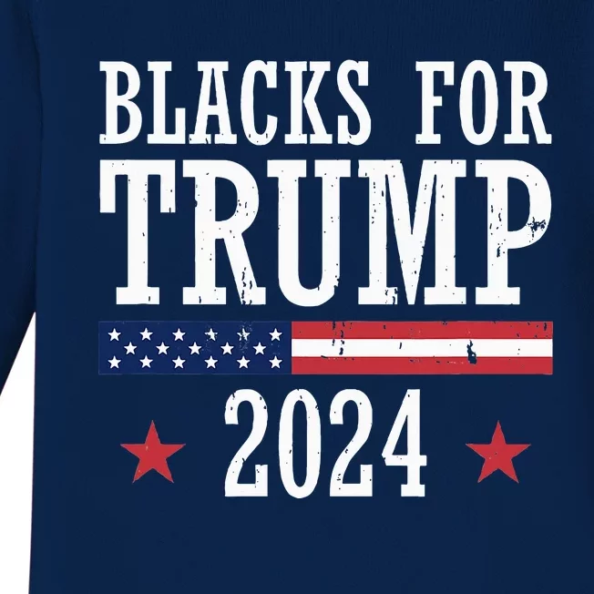 Blacks For Trump 2024 Presidential Election Republican Baby Long Sleeve Bodysuit