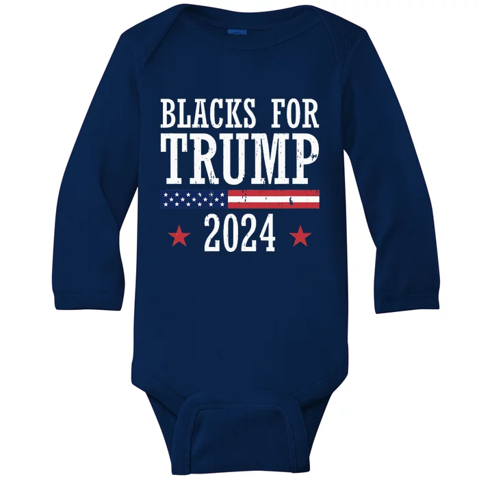 Blacks For Trump 2024 Presidential Election Republican Baby Long Sleeve Bodysuit