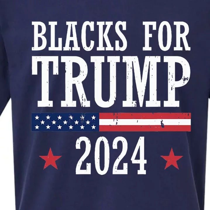 Blacks For Trump 2024 Presidential Election Republican Sueded Cloud Jersey T-Shirt