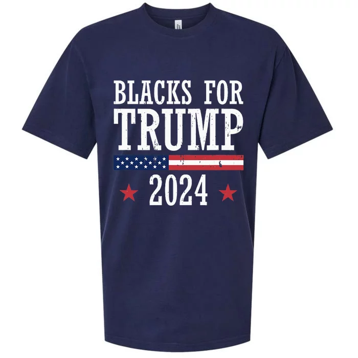 Blacks For Trump 2024 Presidential Election Republican Sueded Cloud Jersey T-Shirt