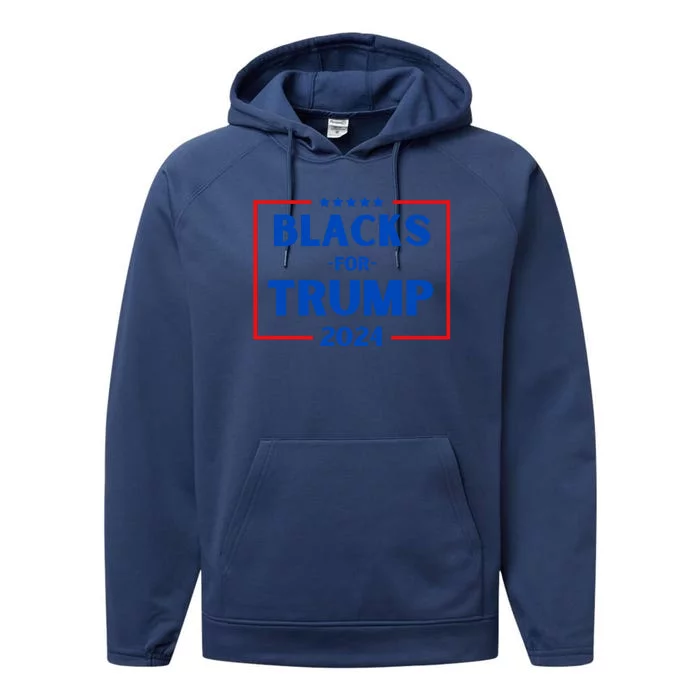 Blacks For Trump 2024 Donald Trump 2024 Performance Fleece Hoodie