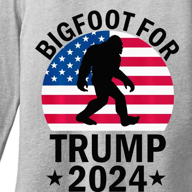 Bigfoot For Trump 2024 Usa Funny Election Womens CVC Long Sleeve Shirt