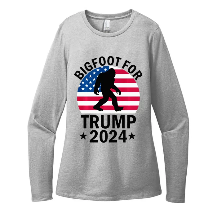 Bigfoot For Trump 2024 Usa Funny Election Womens CVC Long Sleeve Shirt