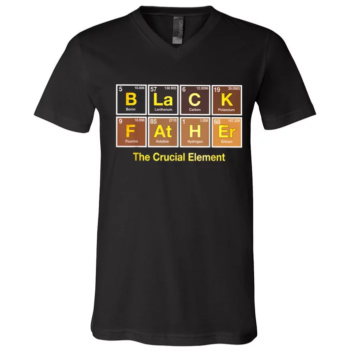 Black Father The Crucial Element Dad Chemistry Science V-Neck T-Shirt