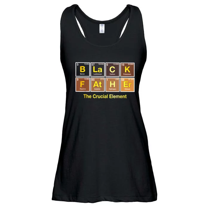 Black Father The Crucial Element Dad Chemistry Science Ladies Essential Flowy Tank