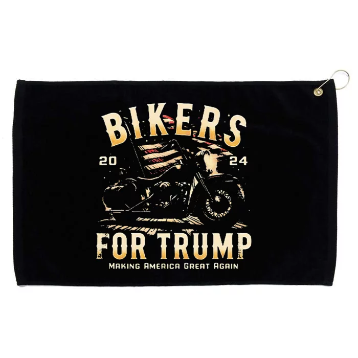 Biker For Trump 2024 Grommeted Golf Towel